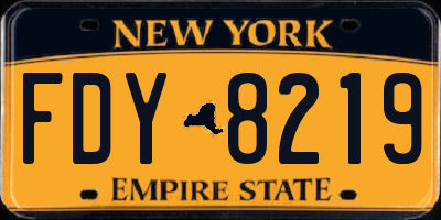 NY license plate FDY8219