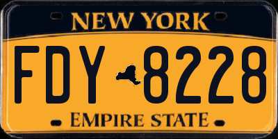 NY license plate FDY8228