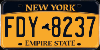 NY license plate FDY8237