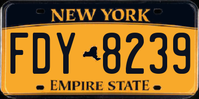 NY license plate FDY8239