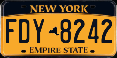 NY license plate FDY8242