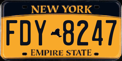 NY license plate FDY8247