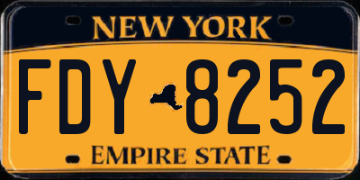 NY license plate FDY8252