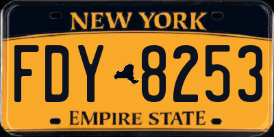 NY license plate FDY8253