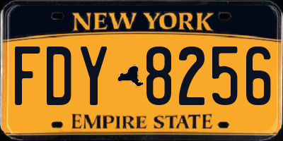 NY license plate FDY8256
