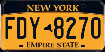 NY license plate FDY8270