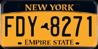 NY license plate FDY8271