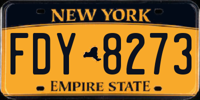 NY license plate FDY8273
