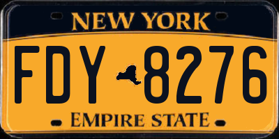 NY license plate FDY8276