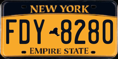NY license plate FDY8280