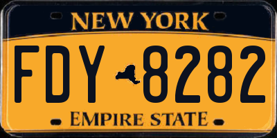 NY license plate FDY8282