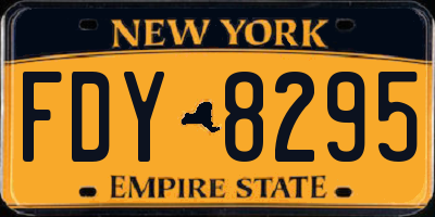 NY license plate FDY8295