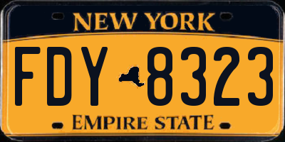 NY license plate FDY8323