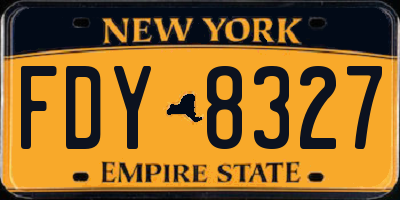 NY license plate FDY8327