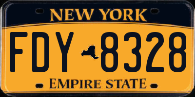 NY license plate FDY8328