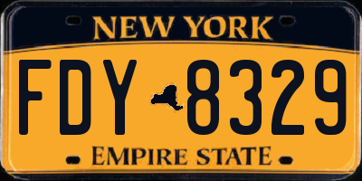 NY license plate FDY8329