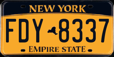 NY license plate FDY8337