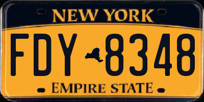 NY license plate FDY8348