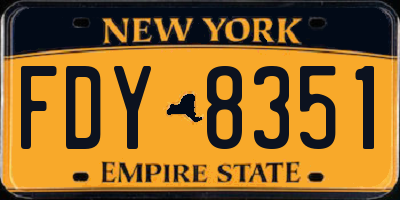 NY license plate FDY8351