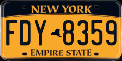 NY license plate FDY8359