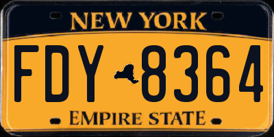 NY license plate FDY8364