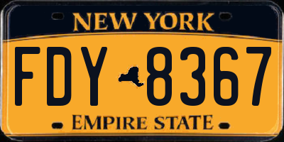 NY license plate FDY8367