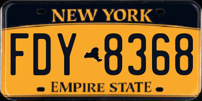 NY license plate FDY8368