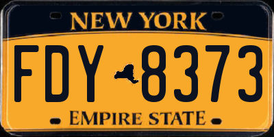 NY license plate FDY8373