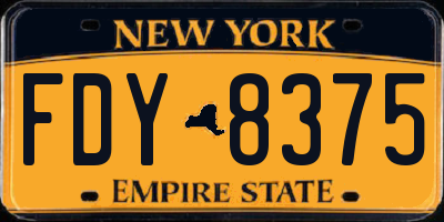 NY license plate FDY8375
