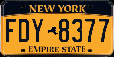 NY license plate FDY8377