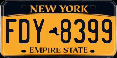 NY license plate FDY8399