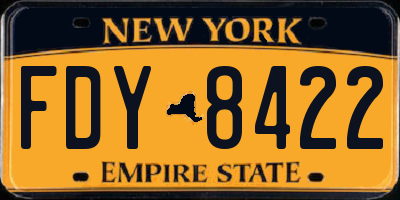 NY license plate FDY8422