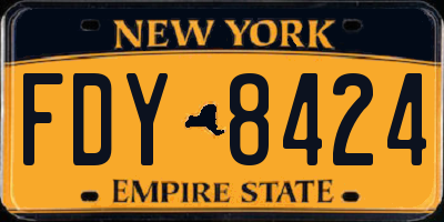 NY license plate FDY8424