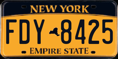 NY license plate FDY8425