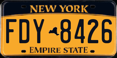 NY license plate FDY8426