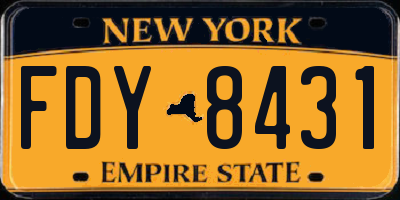NY license plate FDY8431
