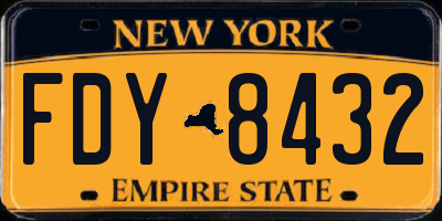 NY license plate FDY8432