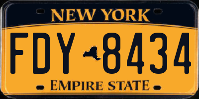 NY license plate FDY8434
