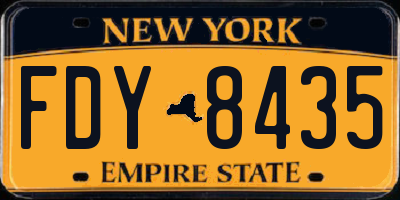 NY license plate FDY8435