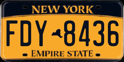 NY license plate FDY8436