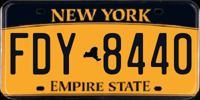 NY license plate FDY8440