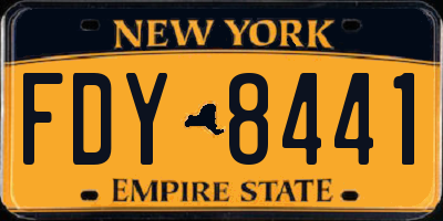 NY license plate FDY8441