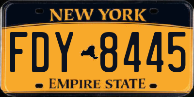 NY license plate FDY8445