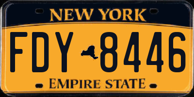NY license plate FDY8446