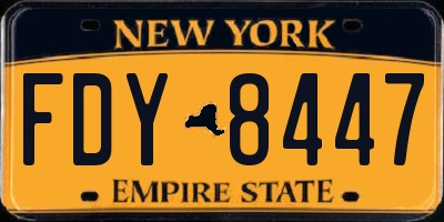 NY license plate FDY8447