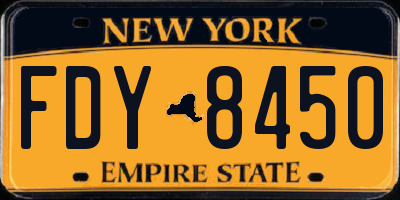 NY license plate FDY8450