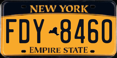 NY license plate FDY8460