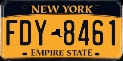NY license plate FDY8461