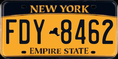 NY license plate FDY8462