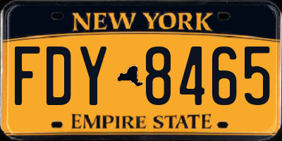 NY license plate FDY8465